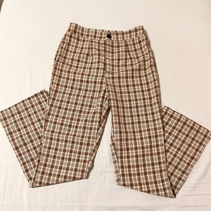 Plaid Check Straight Pants XS
